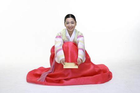 Couple in Korean Dressの写真素材