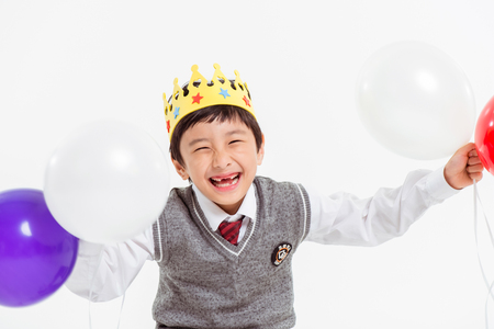 Asian Family Portrait / Isolated on Whiteの写真素材