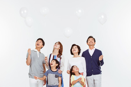 Portrait of Happy Asian Familyの写真素材