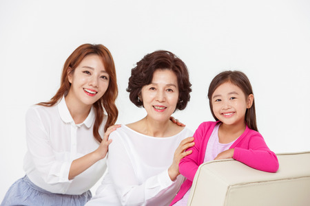 Portrait of Happy Asian Familyの写真素材
