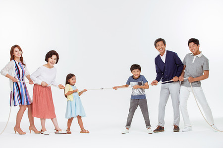 Portrait of Happy Asian Familyの写真素材