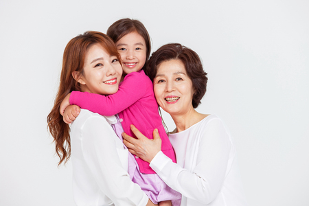 Portrait of Happy Asian Familyの写真素材