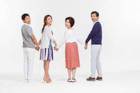Portrait of Happy Asian Familyの写真素材