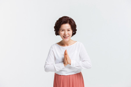 Portrait of Asian Senior Womanの写真素材