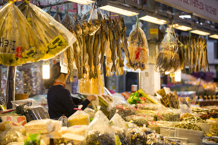 Korean Traditional Market Sceneのeditorial素材