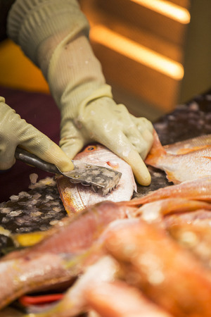 Korean Traditional Market Sceneの写真素材