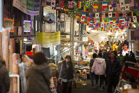 Korean Traditional Market Sceneのeditorial素材