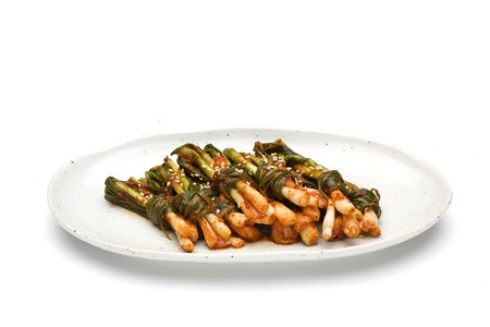 Korean Traditional Food - Kimchi (Fermented/ Pickled Mustard Leaves,Asian Cuisine) / Isolated on...