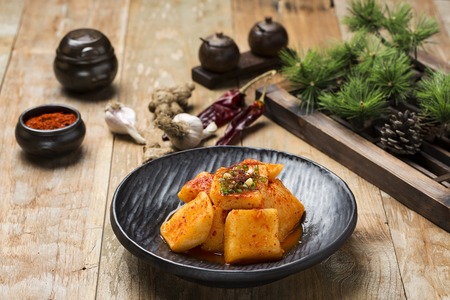 Korean Traditional Food - Kimchi (Fermented/Pickled Radish,Asian Cuisine)の写真素材