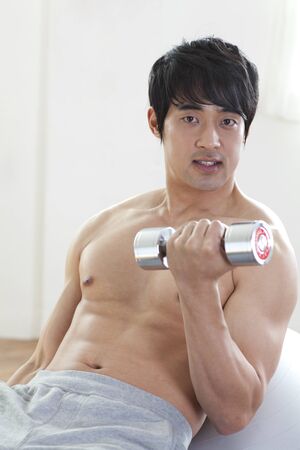 Strength training at homeの写真素材