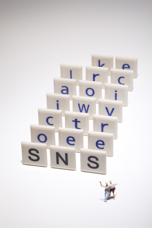 Social network related block gameの写真素材