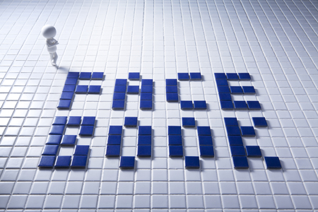 Miniature tiles spelling out FACEBOOKのeditorial素材
