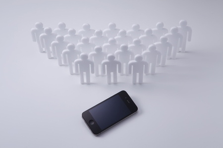 Miniature people cutout crowdのeditorial素材