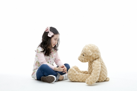 A little girl playingの写真素材