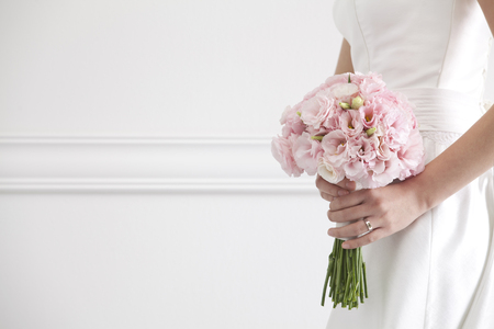 Close-Up Of The Bride In Wedding Dressの写真素材