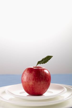 An Apple On A Plate Stackの写真素材