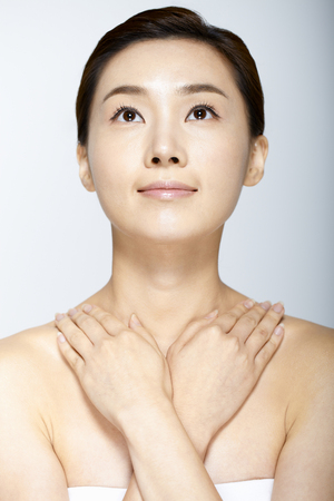 Close-Up Beauty Shot Of A Young Womanの写真素材