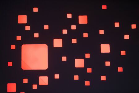 Red neon of a Quadrangles; South Koreaの写真素材