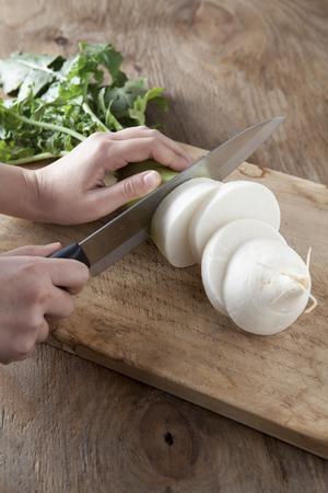 White Radish Shot Insideの写真素材