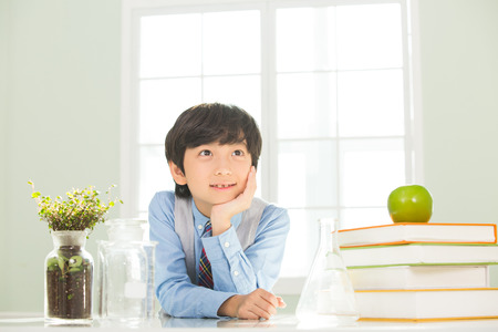 Young Student In Biology Classの写真素材