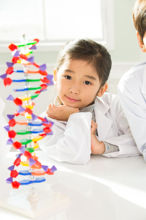 Young Student With A DNA Modelの写真素材