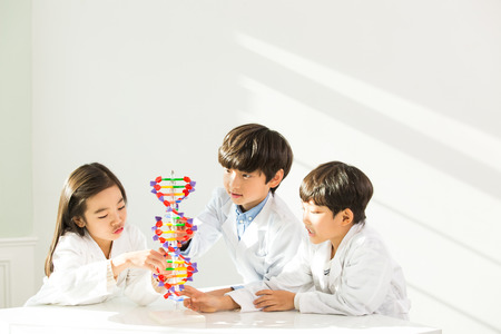 Young Students Learning About DNAの写真素材