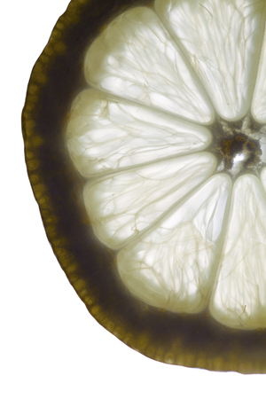 Lemon Slice Up-Close Isolatedの写真素材