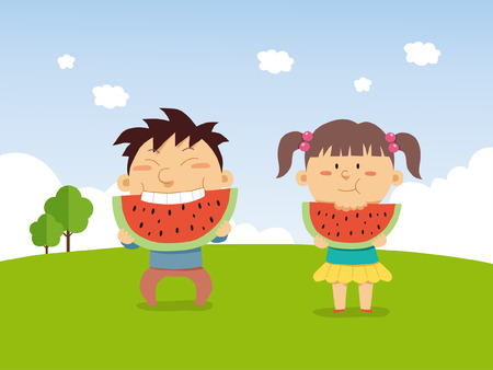Summer concept illustrationのイラスト素材