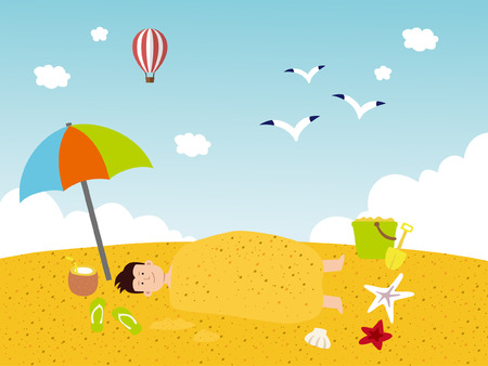 Summer concept illustrationのイラスト素材