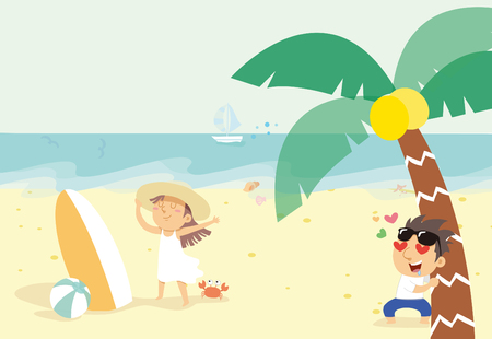 Summer illustrationのイラスト素材