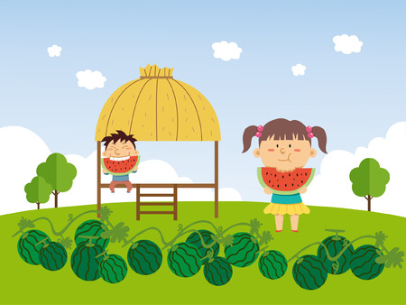 Summer concept illustrationのイラスト素材