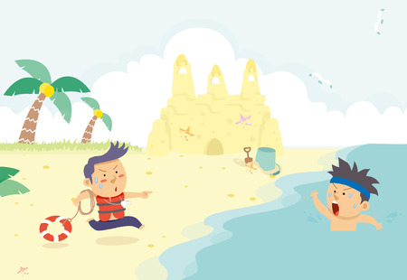 Summer illustrationのイラスト素材