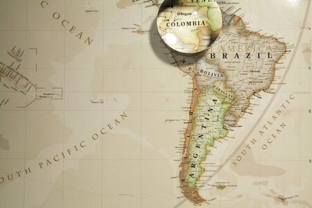 Glass Ball Placed On A World Mapのeditorial素材