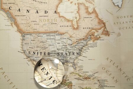 Glass Ball Placed On A World Mapのeditorial素材