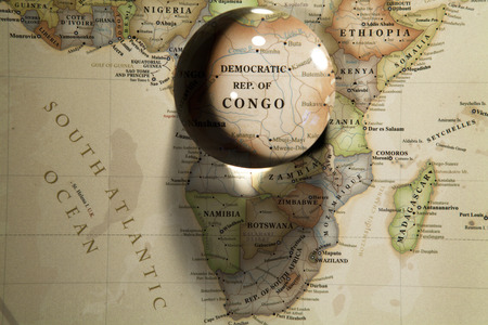 Glass Ball Placed On A World Mapのeditorial素材