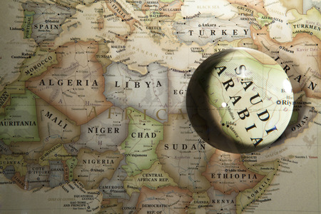 Glass Ball Placed On A World Mapのeditorial素材