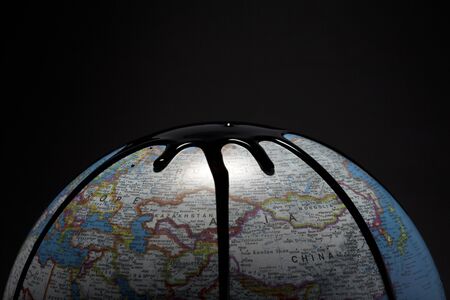 A Globe In Black Backgroundの写真素材