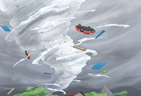 Tornado Awareness Vector Illustrationのイラスト素材