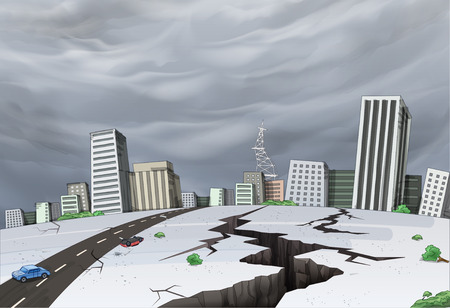 Earthquake Awareness Vector Illustrationのイラスト素材