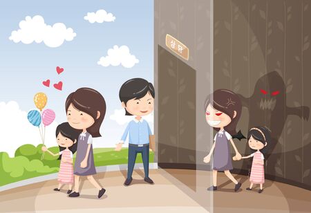 Domestic Violence Awareness Vector Illustrationのイラスト素材