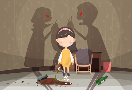 Domestic Violence Awareness Vector Illustrationのイラスト素材