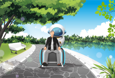 Human Helper Humanoid Vector Illustrationのイラスト素材