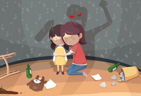 Domestic Violence Awareness Vector Illustrationのイラスト素材