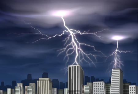 Thunderstorm Awareness Vector Illustrationのイラスト素材