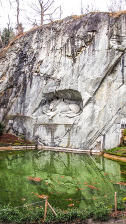 Europe Trip- Lion Monument Of Lucerne, Switzerlandの写真素材
