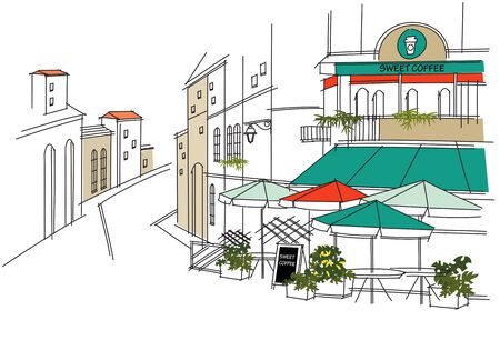 City Street Illustrationの写真素材