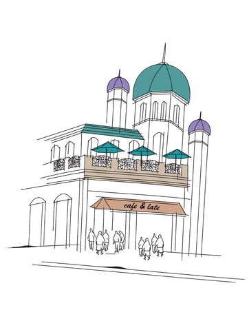 City Caf? Illustrationの写真素材