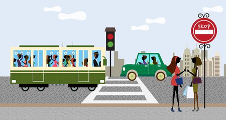 City Street Illustrationの写真素材