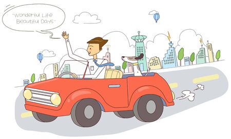 Young Couple's Life Illustrationの写真素材