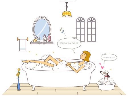 Young Couple's Life Illustrationの写真素材